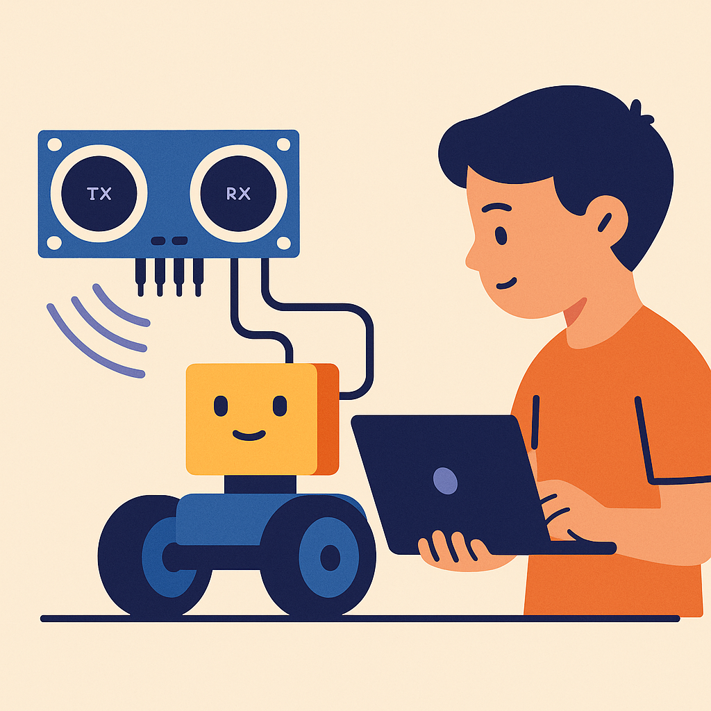 Cảm biến siêu âm trong dự án robot của học sinh